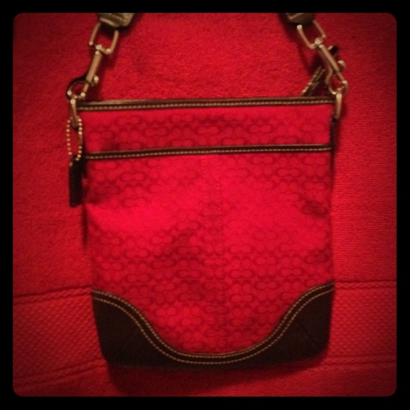 💢SOLD 💢 on CallDibs Coach Cross Body Red & Brown