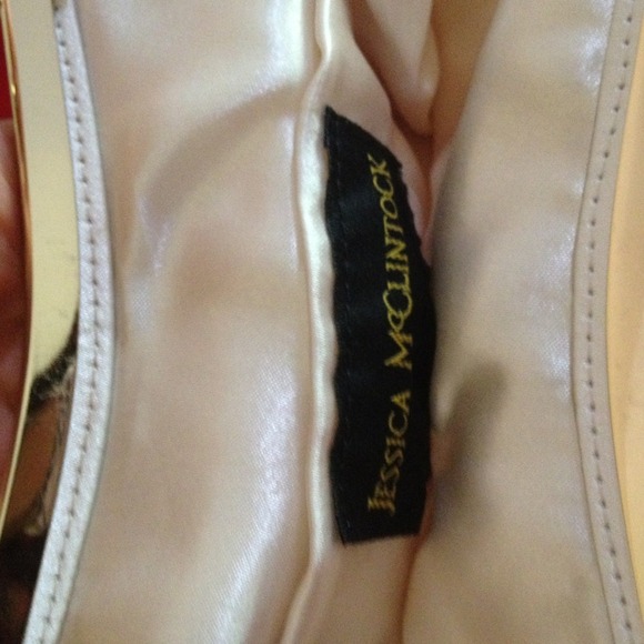 Sparkly Beige white Jessica McClintock clutch - Picture 2 of 2