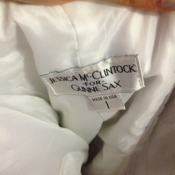 Jessica McClintock white with black lace dress sz1 - Picture 2 of 2