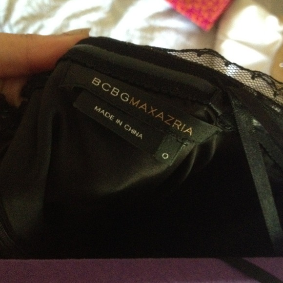 BCBG black lace gem embellish cocktail dress - Picture 2 of 2