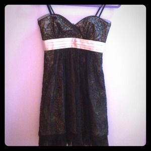 BCBG black lace gem embellish cocktail dress