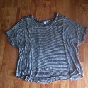 Bundle Grey and black stripped top and black top