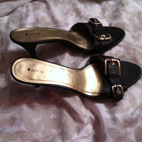 Brown With Gold Buckle Dress Sandal