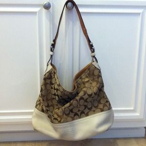 COACH white hobo bag