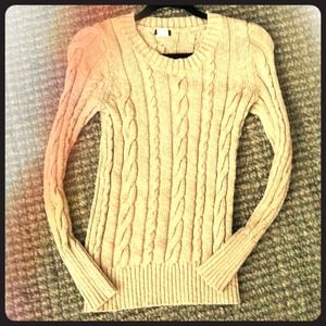 J.Crew cable knit tan sweater