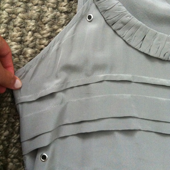 Vena Cava grey silk blouse with purple stripe - Picture 2 of 4