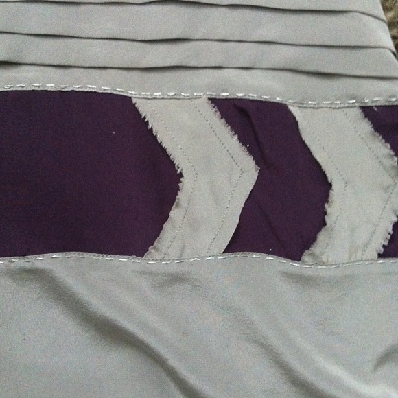 Vena Cava grey silk blouse with purple stripe - Picture 3 of 4