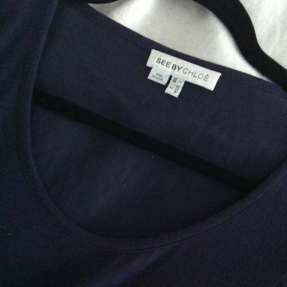 HOLD // See by Chloe deep purple silk draped top - Picture 2 of 4