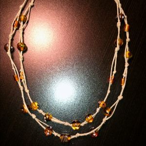 Hemp and murano beads necklace