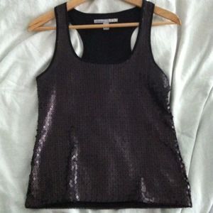 Matte black sequin racerback tank