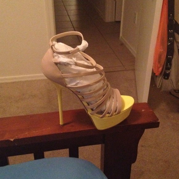 Tan & yellow heels