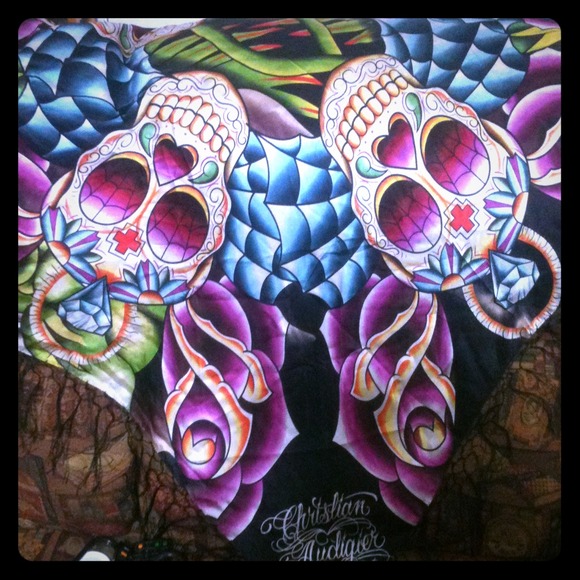 😘❤Christian Audigier silk scarf