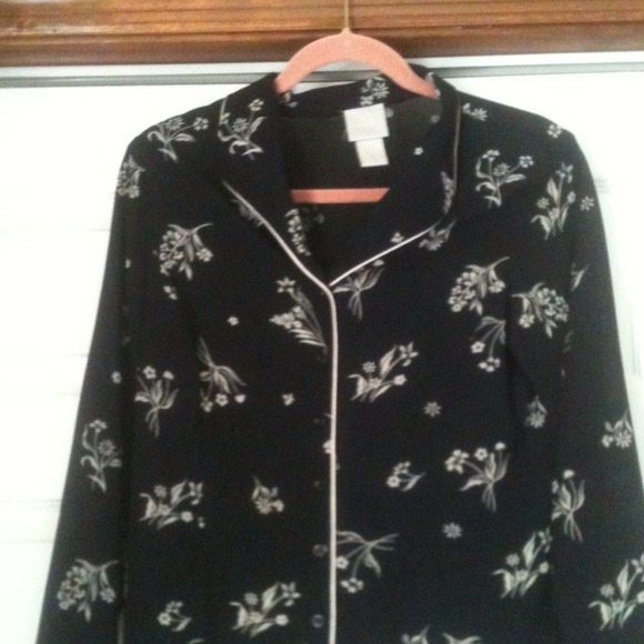 B Moss semi sheer long sleeved floral top