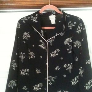 B Moss semi sheer long sleeved floral top
