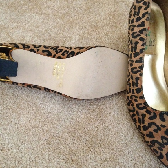 Leopard print dress shoes/ Blk  and Gold heels! - Picture 4 of 4