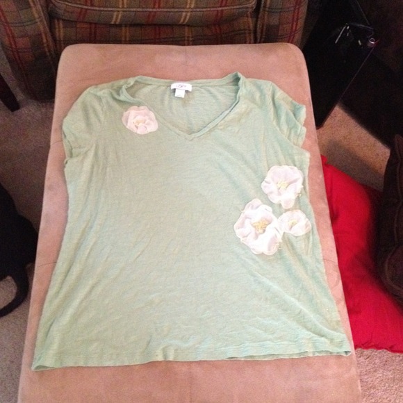 Loft green shirt with flowers