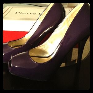 Pierre Dumas Peep Toe Platform Pumps