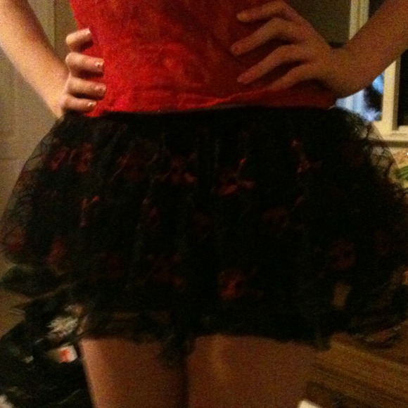 A black and red tutu.