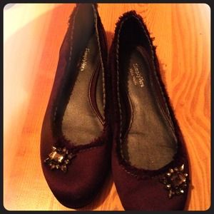 Vera Wang Satin Plum Flats