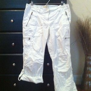 MICHAEL KORS white cargo style cotton pants/capri!