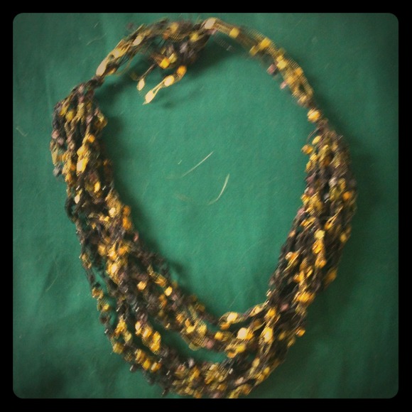 Black and yellow/ green necklace