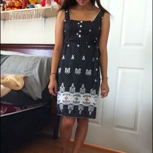 Black Pokey Dotted Floral Dress