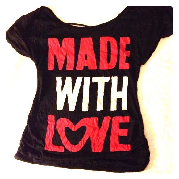 Cute black logo tee with lace up back