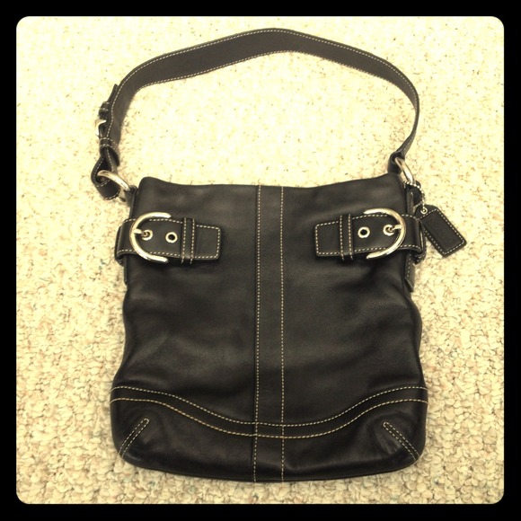 REDUCED again - soft black leather Coach purse