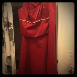 Red two piece Ball Gown