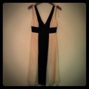 Brown and cream cocktail dress