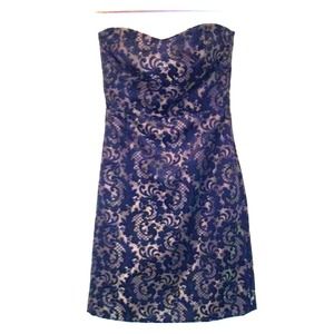 Black/gold print cocktail dress