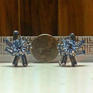 Sparkling Blue and Silver Vintage Clip Ons!