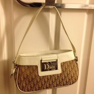 Dior Authentic Brown Canvas & Leather Purse
