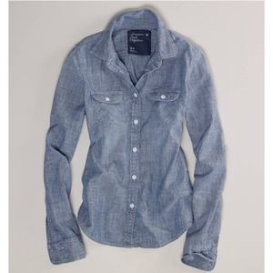 Brand New AE Chambray shirt, xs