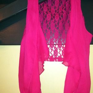 Pink cover up with  little ruffles