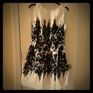 Black and White Floral Dress