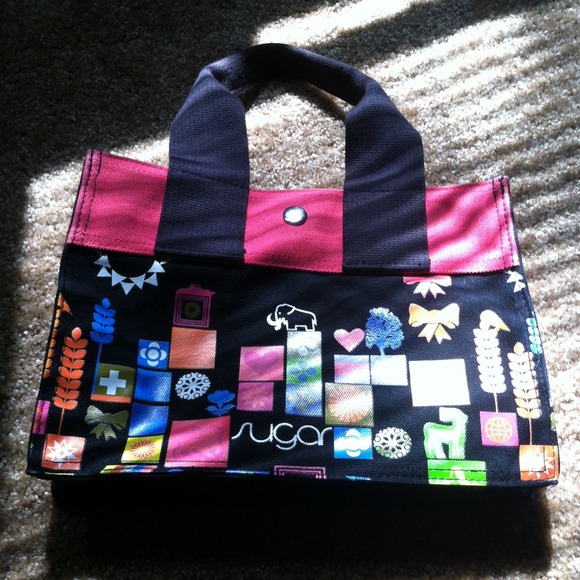 Sugar brand graphic neon tote