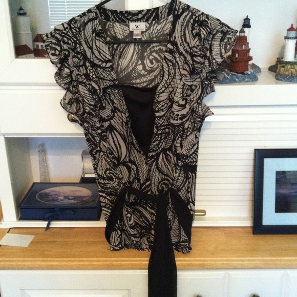 Silk grey and black shirt