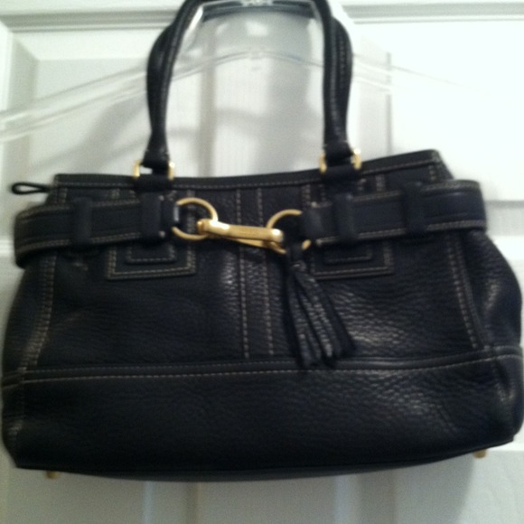 Black Coach Pebble Leather Carry All