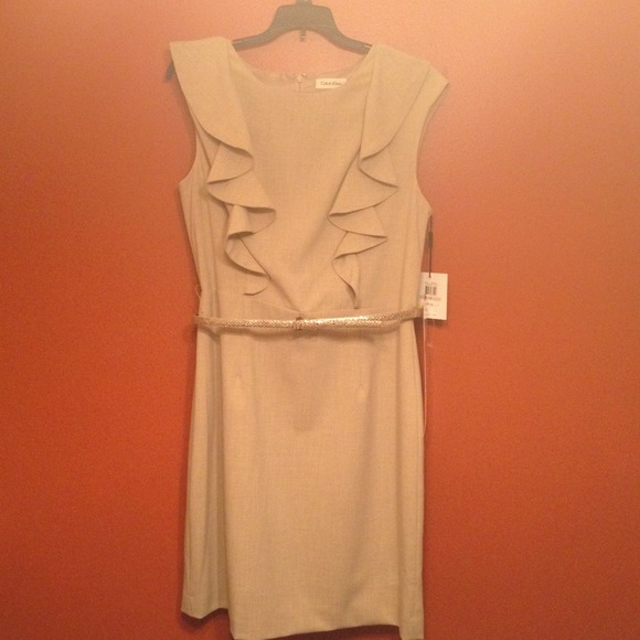 **REDUCED**Calvin Klein Sz 12, Sand Color dress