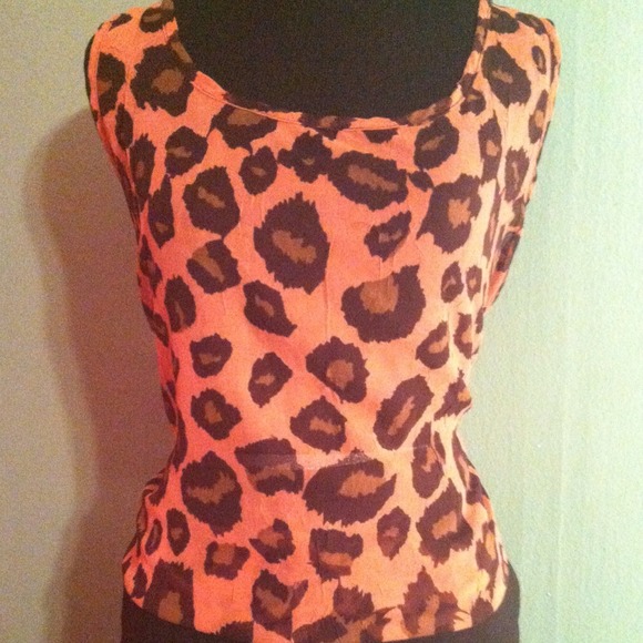 SOLD!!!! Animal Print Sheer Top