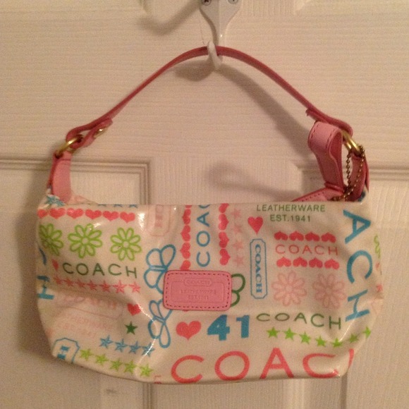 🎀💓🌺Authentic 💓💗🎀Coach Purse Pink and white