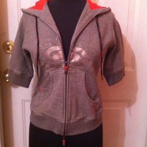 Eckored short sleeve sweat jacket