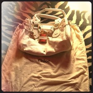 Chloe white paddington purse
