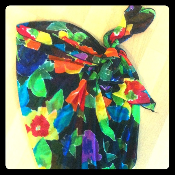 ☺Traded😄. Sheer floral bikini wrap