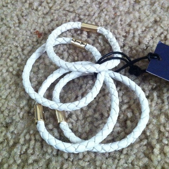 Rebecca Minkoff white bracelets.