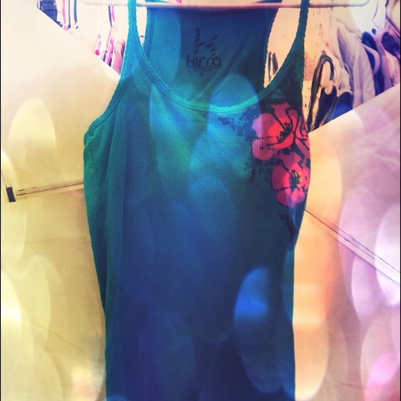 Teal Kirra ribbed tanktop - Picture 1 of 4