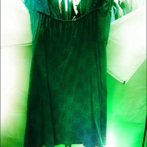 Green patterned dress