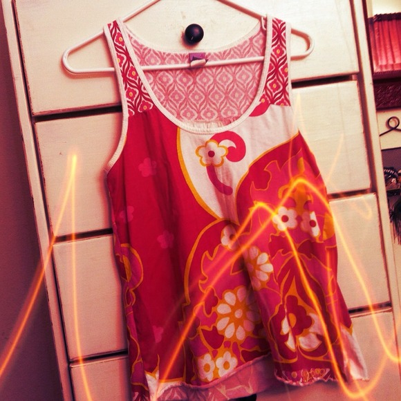 Pink/white/yellow baby doll tanktop