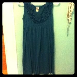 Ruffled blue dress !